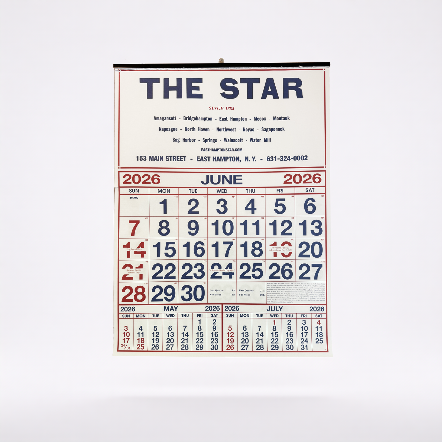 2026 East Hampton Star calendar